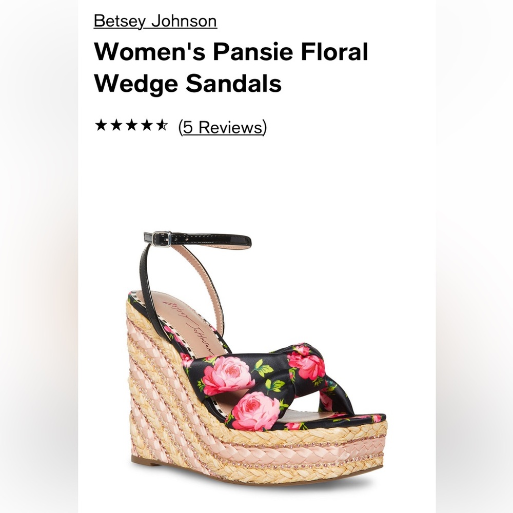 Betsey Johnson Pansie Floral Wedge Sandals